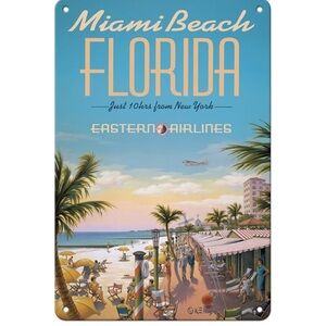 NEW Miami Beach Florida Vintage Metal Sign